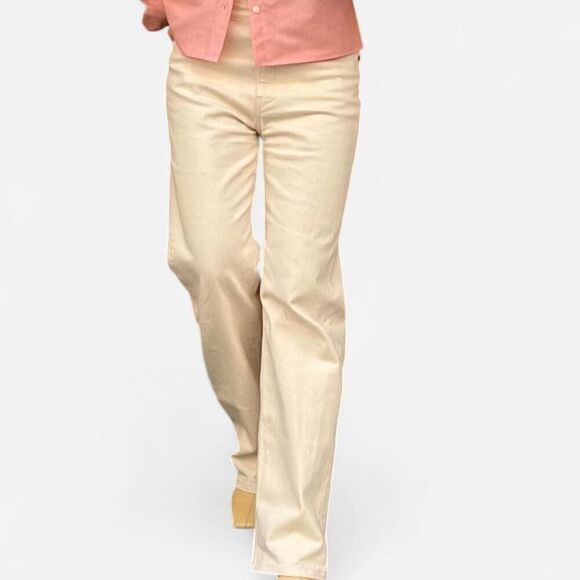 Djerf Avenue Cream Straight Leg Jeans Scandi Minimalist Capsule – Sz 29 - Picture 8 of 8